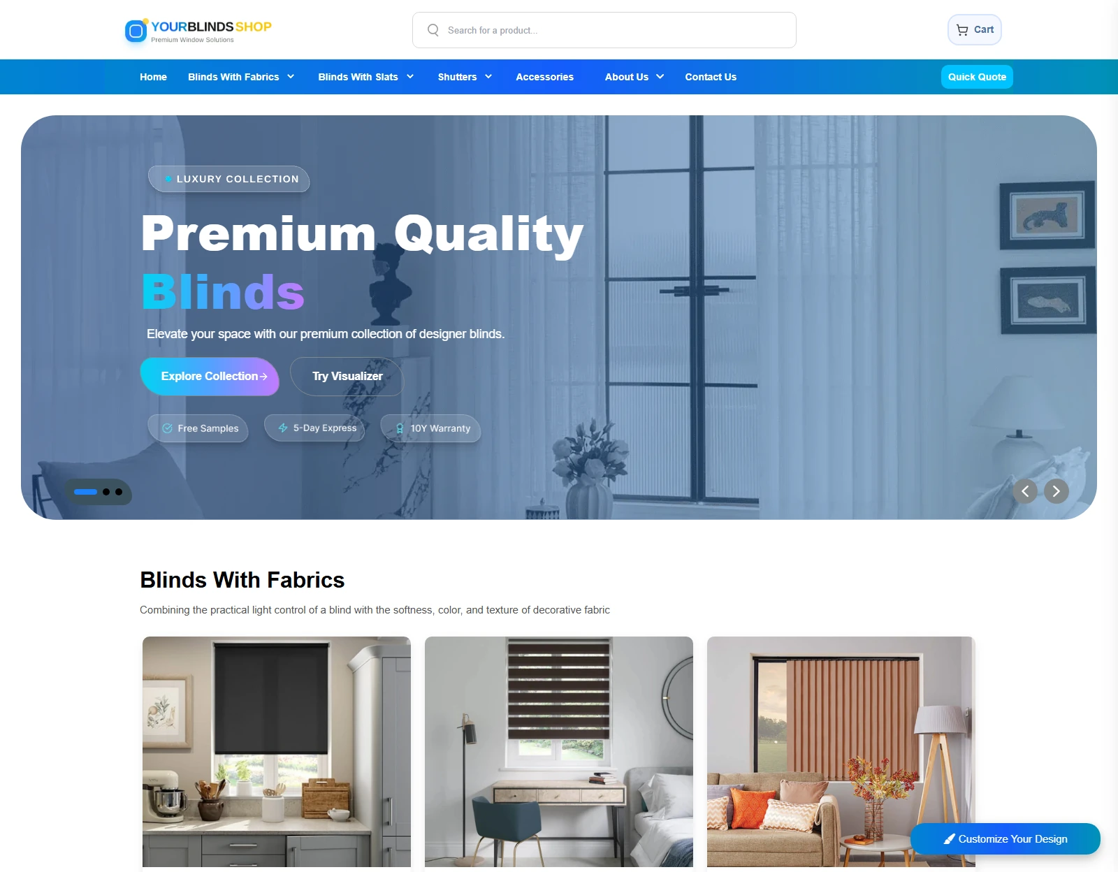 Online store design with checkout and payments