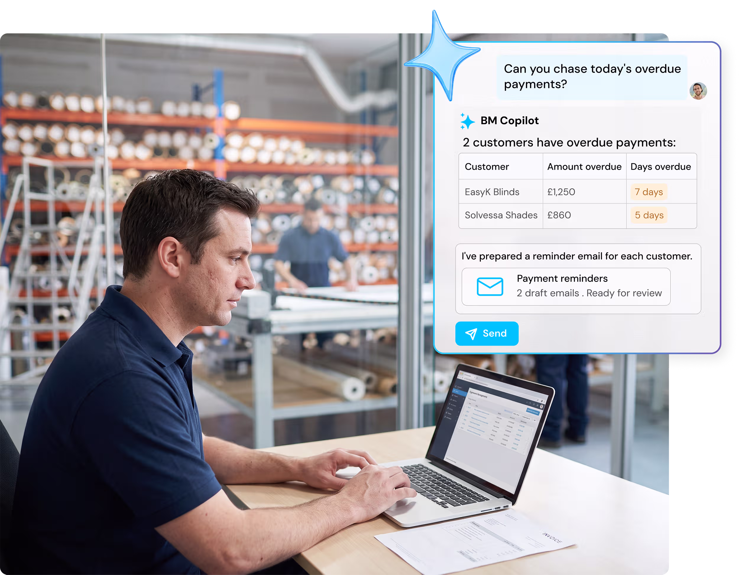 Find overdue payments faster with BM Copilot